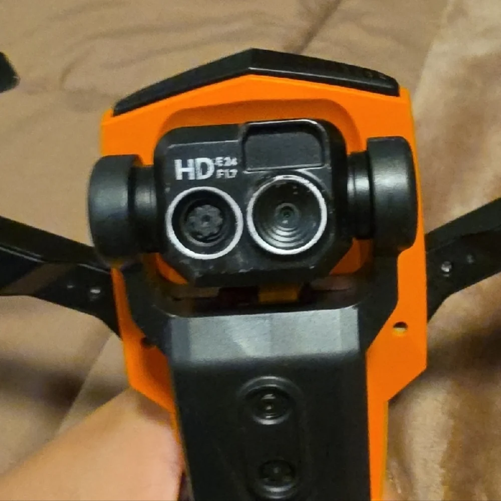 Orange Compact Foldable Drone with Remote Controller